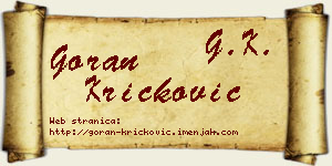 Goran Kričković vizit kartica